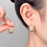 High-end color-blocked earrings, exquisite and versatile, fashionable casual ear accessories with a 