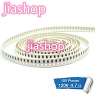 100PCS 1206 SMD Resistor 1% 4.7 ohm chip resistor 0.25W 1/4W 4.7R 4R7 new original on sale jiashop