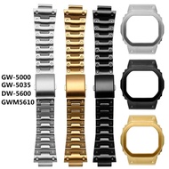 สำหรับDW5600/5000/5025/5035เปลี่ยนสายนาฬิกาสแตนเลสและกรณีGW-5000 5035 GW-M5610สายนาฬิกาสำหรับG-Shockอุปกรณ์เสริม