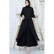 HITAM PUTIH Luxury Turkey Abaya | Luxury Lace Kimono Abaya | Black Abaya | White Abaya