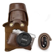 PU Leather Retro Camera Case Shoulder Bag Hard Bags For Canon EOS M200 M100 M10 camera with 15-45mm lens