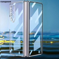 Front Tempered Glass Transparent Case for Samsung galaxy Z Fold 5 Plating Frame Hard Clear Back Case