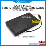 AA X 8 Battery Holder Case with Switch and Standard DC Plug