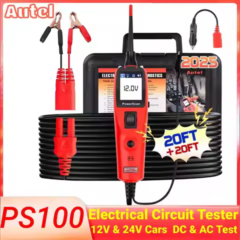 Autel Power Scan PS100 Power Circuit Probe Kit 12V 24V AC DC Digital Voltage Automotive Circuit Test