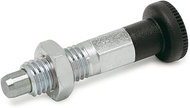 Ganter Normelemente GN 717-5-M8X1-BK-ST Locking Bolt, Silver, Pack of 2