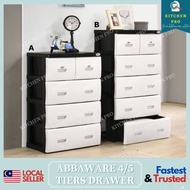 𝐊𝐈𝐓𝐂𝐇𝐄𝐍 𝐏𝐑𝐎 | ABBAWARE 4/5 Tier Premium Storage Drawer Cabinet / Quality Wardrobe Storage Box / Laci 4 Tingkat/5 Tingkat