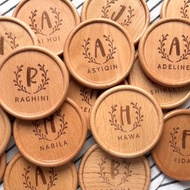 Personalised Engraved Wooden Coaster (Round) | BTO Corporate Gift Ideas Wedding Favor Christmas Gift Teachers Day Gift