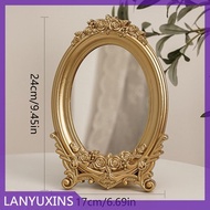 LANYUXINS 1PC VINTAGE Wall Mirror แขวนตกแต่งย้อนยุคหน้าแรกตกแต่งโต๊ะกระจกรูปไข่