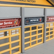 Detailed Scenery 1:87 Scale Car Repair Shop Realistic Details Miniature Garage Building Kit Requires