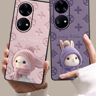 DMY cute rabbits case huawei P50 pro P40 P30 lite Nova 4e P20 pro P10 plus mate 20 20X 30 Pro 10 40 50 Pro soft silicone cover shockproof