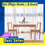 Meja Belajar Anak Kayu 2 Kursi  Sekolah TK Playgroup Paud IKEA