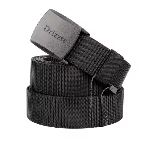 Drizzte Mens Plus Size Nylon Web Belt 160 170 180 190 200cm YKK POM Plastic Buckle 39 to 79inch Duty