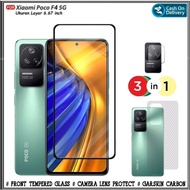 Riyanali_Shop PACKAGE 3IN1 Full Cover Tempered Glass Poco X4 Pro 5G / M4 Pro 5G / M4 Pro 4G / F4 5G 