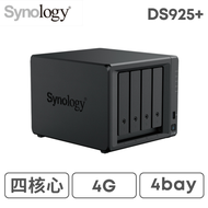 【限量超值組合包】Synology 群暉 DS925+ 4Bay NAS 網路儲存伺服器+Synology HAT3300 PLUS 4TB*4
