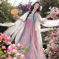 Fukui Original Hanfu - Gradient Color Big Sleeve Shirt & Full Waist Skirt | Perfect for Spring & Sum