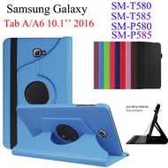 For Samsung Galaxy Tab A / A6 10.1'' 2016 SM-T580 T580N T585 T585C Flip Cover Coque Funda Tablet 360 Degree Rotating PU Leather Stand Cases Samsung Galaxy A 10.1''SM-P580 SM-P585 SM-P585Y