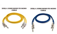 HIGH QUALITY DUAL 6.35MM MONO TO MONO  CABLE  ( 1.5 METER / 3 METER / 5 METER )