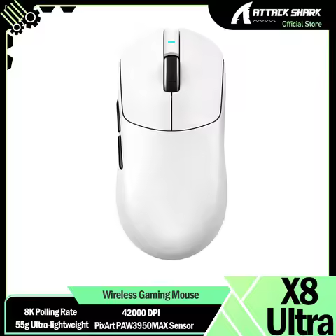 ATTACK SHARK X8 Ultra Wireless Gaming Mouse,55g Ultra-Lightweight Mouse,8K Polling Rate,PixArt PAW39