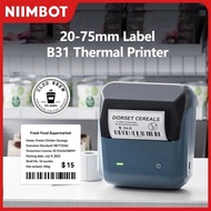 Niimbot B31 Portable Smart Bluetooth 20-70mm Maker Supermarket Food Clothing Off Label hine Printer