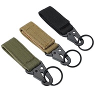 Outdoor Molle Hanging Nylon Webbing Belt Metal Hook Buckle Olecranon Keychain Clasp Tactical Carabin