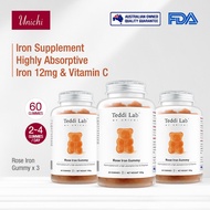 【Official】【3pcs】Unichi Rose Iron Teddi Lab Gummy (180 Gummies)