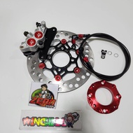 ปั๊ม81ZERN 2พอท เงินหมุดแดง + จานZERNจูปิเตอร์ ดำหมุดแดง + สเปเซอร์ สีแดง+ สายเบรคเซิน ดำตัดแดง หัวฟ