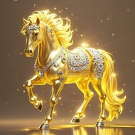 Horse to Success Golden Horse Lucky Sticker Body Suitcase Comes with Adhesive Self-Adhesive Rental H