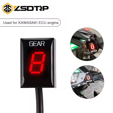 ZSDTRP New 1PC Motorcycle Red Green Blue LED Digital Gear Dispalay Indicator For Kawasaki Z300 ER6N 