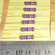 UNGU 5PCS PURPLE 56R 2W 1% METAL FILM copper feet resistor 56r 2watt 56 ohm 2 w 2 watt 1 percent 56 