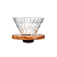 咖啡壺HARIO日本v60橄欖木玻璃濾杯咖啡杯分享壺手沖咖啡壺套裝咖啡器具