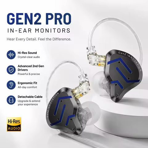 Kz-Zsn Pro 2 Ring Iron In-Ear Headphones Moving Iron Hifi Stage Vocal Music Game Universal Earplug H