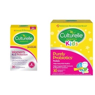 Culturelle Women's and Kids Daily Probiotics - Digestive, Immune Health - 30 Count Capsules and 30 S