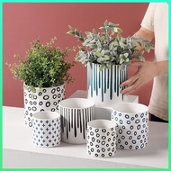 Ceramic Pot Creative Simple Pattern Ceramic Planter Pot Green Plant Pot Flower Pot