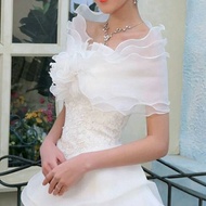 CARDIGAN BOLERO FLOWER RUFFLE BRIDAL WEDDING BEAUTIFUL PARTY ACCESSORIES
