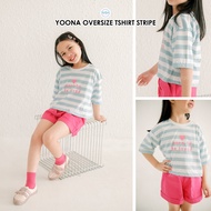 Yoona Crop Top Oversize T-Shirt Stripe I Ovesize Crop Top Striped T-Shirt for Girls 1-7 Years Amigo