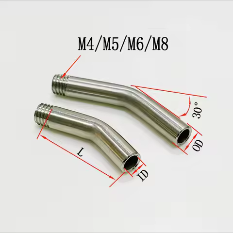 1pcs M4/M5/M6/M8 Stainless Steel SS304 CNC Elbow Tube