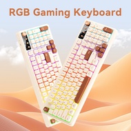 BOW K520 Three-mode Series Rechargeable Ergonomic Keyboard RGB Backlight Gaming Wired Wireless Bluet