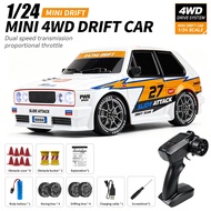 2.4G RC Race Car 1:24 Scale 4 Wheel Drive Drifting Vehicle Max 20 Km/h Fast RC Car with Bright LED L