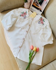เสื้อคอบัว เสื้อเบลาส์ เสื้อใส่ทำงาน ไปวัด ทำบุญ เสื้อคุณครู 4 สี