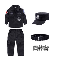 DOU~ baju polis kanak kanak kids costume occupation Kids Sheriff Costume Boy SWAT Small Military Uniform Police Officer