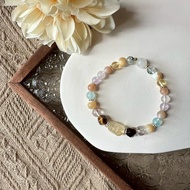 彩虹黃水晶貔貅彈性手鍊