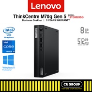 Lenovo ThinkCentre M70q Gen 5 - Intel Core i5-14400T - Intel UHD 730 - 8GB RAM - 512GB SSD (3Yrs Len