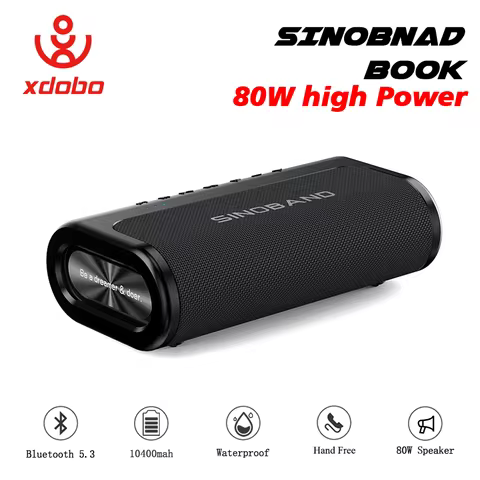 80W XDOBO Bluetooth Speaker Wireless Subwoofer Deep Bass EQ 10400mAh Power Bank Function BT TF For C