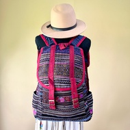 Green/Brown Hmong Cloth Backpack