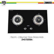 Zanussi ZHG7205BA 76cm Built in 2 Burner Gas Glass Hob 4.5kW