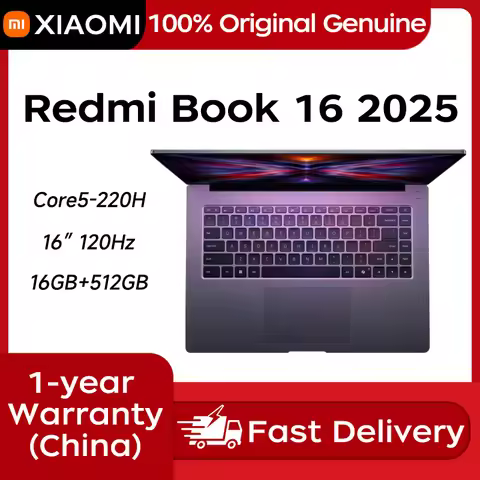 Xiaomi Laptop REDMI Book 16 2025 2.5K 120Hz Screen New Intel Core 5-220H Dolby VISION ATMOS Xiaomi H