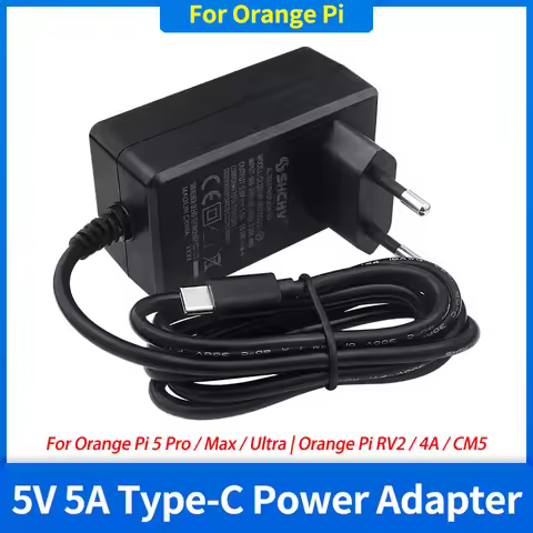 Orange Pi 5 Max Power Supply 5V 5A USB Type-C Power Adapter for OPi 5 Max / OPi 5 Ultra / OPi RV2 / 