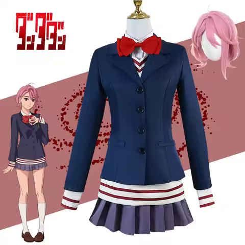 Aira Shiratori Cosplay Costume Wig Anime Dandadan School JK Uniform Dress Skirt Stockings Momo Ayase