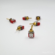 2 Button SUCN Brass Handle Foot Small Retro Lever Switch Golden Hole Gear 6mm Sushang MTS1023 5VM2