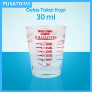 SANJI ONE TWO CUPS EXPRESSO SHOT GLASS COFFEE MEASURING CUPS 30ML